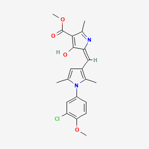 molecular formula C21H21ClN2O4 B11604073 methyl (5E)-5-{[1-(3-chloro-4-methoxyphenyl)-2,5-dimethyl-1H-pyrrol-3-yl]methylidene}-2-methyl-4-oxo-4,5-dihydro-1H-pyrrole-3-carboxylate 