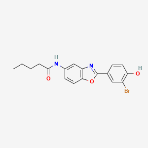 molecular formula C18H17BrN2O3 B11604086 N-[2-(3-bromo-4-hydroxyphenyl)-1,3-benzoxazol-5-yl]pentanamide 
