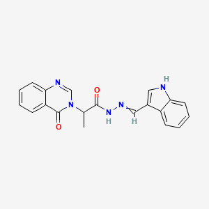 molecular formula C20H17N5O2 B11604100 N'-((1H-indol-3-yl)methylene)-2-(4-oxoquinazolin-3(4H)-yl)propanehydrazide 
