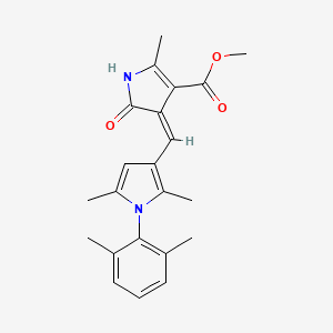 molecular formula C22H24N2O3 B11604129 methyl (4Z)-4-{[1-(2,6-dimethylphenyl)-2,5-dimethyl-1H-pyrrol-3-yl]methylidene}-2-methyl-5-oxo-4,5-dihydro-1H-pyrrole-3-carboxylate 
