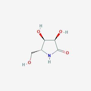 molecular formula C5H9NO4 B116042 (3R,4R,5R)-3,4-Dihydroxy-5-(hydroxymethyl)pyrrolidin-2-one CAS No. 155102-96-8