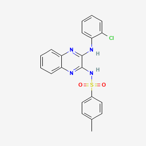 molecular formula C21H17ClN4O2S B11604239 N-[3-(2-chloroanilino)quinoxalin-2-yl]-4-methylbenzenesulfonamide 