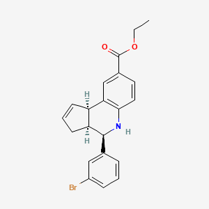molecular formula C21H20BrNO2 B11604465 ethyl (3aS,4R,9bR)-4-(3-bromophenyl)-3a,4,5,9b-tetrahydro-3H-cyclopenta[c]quinoline-8-carboxylate 