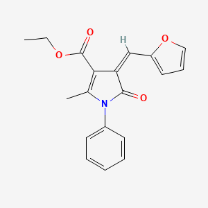 molecular formula C19H17NO4 B11604585 ethyl (4Z)-4-(2-furylmethylene)-2-methyl-5-oxo-1-phenyl-4,5-dihydro-1H-pyrrole-3-carboxylate 