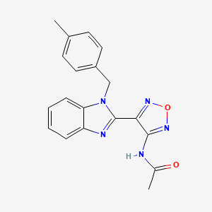 molecular formula C19H17N5O2 B11604592 N-{4-[1-(4-methylbenzyl)-1H-benzimidazol-2-yl]-1,2,5-oxadiazol-3-yl}acetamide 