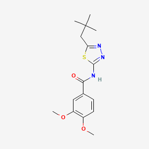 molecular formula C16H21N3O3S B11604685 N-[5-(2,2-dimethylpropyl)-1,3,4-thiadiazol-2-yl]-3,4-dimethoxybenzamide 