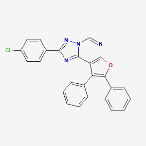 molecular formula C25H15ClN4O B11604732 2-(4-Chlorophenyl)-8,9-diphenylfuro[3,2-e][1,2,4]triazolo[1,5-c]pyrimidine 