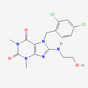 molecular formula C16H17Cl2N5O3 B11604746 7-(2,4-dichlorobenzyl)-8-[(2-hydroxyethyl)amino]-1,3-dimethyl-3,7-dihydro-1H-purine-2,6-dione 