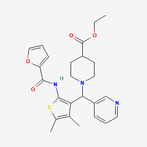 molecular formula C25H29N3O4S B11604765 Ethyl 1-[[2-(2-furoylamino)-4,5-dimethylthien-3-yl](pyridin-3-yl)methyl]piperidine-4-carboxylate 