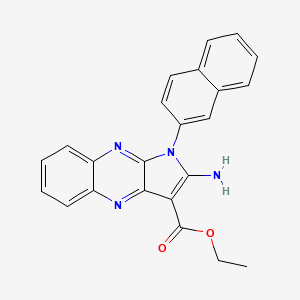 molecular formula C23H18N4O2 B11604880 ethyl 2-amino-1-(naphthalen-2-yl)-1H-pyrrolo[2,3-b]quinoxaline-3-carboxylate CAS No. 306278-67-1