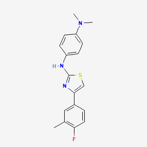 molecular formula C18H18FN3S B11604955 N'-[4-(4-fluoro-3-methylphenyl)-1,3-thiazol-2-yl]-N,N-dimethylbenzene-1,4-diamine 
