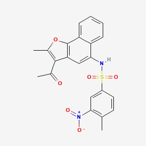 molecular formula C22H18N2O6S B11605028 N-(3-acetyl-2-methylnaphtho[1,2-b]furan-5-yl)-4-methyl-3-nitrobenzenesulfonamide 