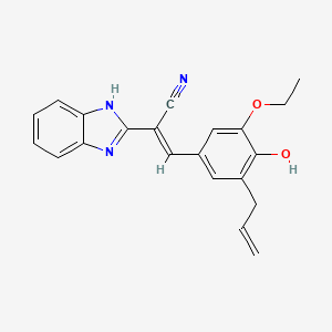 molecular formula C21H19N3O2 B11605094 (2E)-2-(1H-benzimidazol-2-yl)-3-[3-ethoxy-4-hydroxy-5-(prop-2-en-1-yl)phenyl]prop-2-enenitrile 