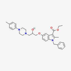 molecular formula C33H39N3O4 B11605177 ethyl 1-benzyl-5-{2-hydroxy-3-[4-(4-methylphenyl)piperazin-1-yl]propoxy}-2-methyl-1H-indole-3-carboxylate 
