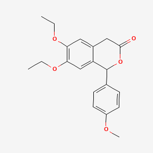 molecular formula C20H22O5 B11605220 6,7-diethoxy-1-(4-methoxyphenyl)-1,4-dihydro-3H-isochromen-3-one 