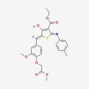 molecular formula C25H25NO7S B11605296 ethyl (5Z)-5-[[3-methoxy-4-(2-methoxy-2-oxoethoxy)phenyl]methylidene]-2-(4-methylanilino)-4-oxothiophene-3-carboxylate 