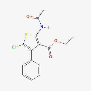 molecular formula C15H14ClNO3S B11605307 Ethyl 2-(acetylamino)-5-chloro-4-phenylthiophene-3-carboxylate 