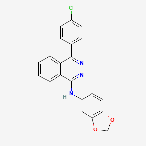 molecular formula C21H14ClN3O2 B11605382 N-(1,3-benzodioxol-5-yl)-4-(4-chlorophenyl)phthalazin-1-amine 