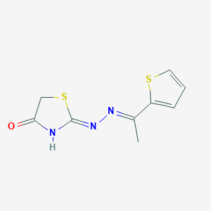 molecular formula C9H9N3OS2 B11605433 2-[(2E)-2-(1-thien-2-ylethylidene)hydrazino]-1,3-thiazol-4(5H)-one 