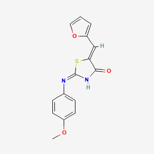 molecular formula C15H12N2O3S B11605766 5-[1-Furan-2-yl-meth-(Z)-ylidene]-2-(4-methoxy-phenylamino)-thiazol-4-one CAS No. 301337-88-2