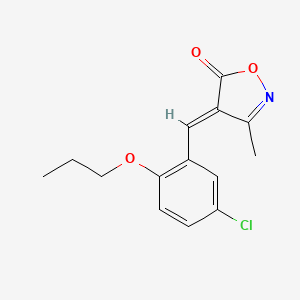 molecular formula C14H14ClNO3 B11605850 (4E)-4-(5-chloro-2-propoxybenzylidene)-3-methylisoxazol-5(4H)-one 