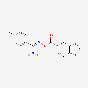 molecular formula C16H14N2O4 B11606105 piperonylic acid [(Z)-[amino(p-tolyl)methylene]amino] ester 