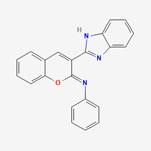 molecular formula C22H15N3O B11606144 N-[(2Z)-3-(1H-benzimidazol-2-yl)-2H-chromen-2-ylidene]aniline 