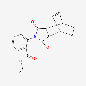 molecular formula C19H19NO4 B11606147 ethyl 2-(1,3-dioxo-1,3,3a,4,7,7a-hexahydro-2H-4,7-ethanoisoindol-2-yl)benzoate 