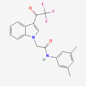 molecular formula C20H17F3N2O2 B11606270 N-(3,5-dimethylphenyl)-2-[3-(trifluoroacetyl)-1H-indol-1-yl]acetamide 