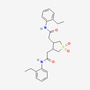 molecular formula C24H30N2O4S B11606290 N-(2-ethylphenyl)-2-(4-{[N-(2-ethylphenyl)carbamoyl]methyl}-1,1-dioxothiolan-3-yl)acetamide 