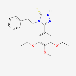 molecular formula C22H27N3O3S B11606410 4-(2-phenylethyl)-5-(3,4,5-triethoxyphenyl)-4H-1,2,4-triazole-3-thiol 