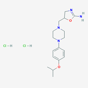 molecular formula C17H28Cl2N4O2 B116068 2-Oxazolamine, 4,5-dihydro-5-((4-(4-(1-methylethoxy)phenyl)-1-piperazinyl)methyl)-, dihydrochloride CAS No. 145204-20-2