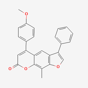 molecular formula C25H18O4 B11606971 5-(4-methoxyphenyl)-9-methyl-3-phenyl-7H-furo[3,2-g]chromen-7-one 