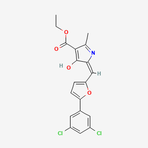 molecular formula C19H15Cl2NO4 B11607113 ethyl (5E)-5-{[5-(3,5-dichlorophenyl)furan-2-yl]methylidene}-2-methyl-4-oxo-4,5-dihydro-1H-pyrrole-3-carboxylate 