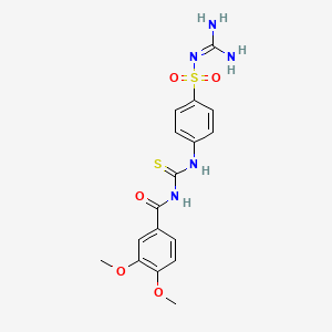 molecular formula C17H19N5O5S2 B11607217 N-{[4-(carbamimidoylsulfamoyl)phenyl]carbamothioyl}-3,4-dimethoxybenzamide 