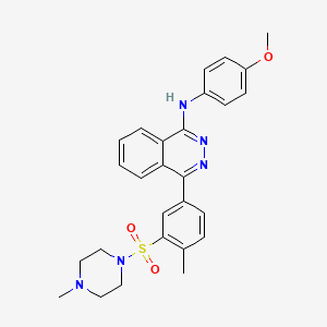 molecular formula C27H29N5O3S B11607284 N-(4-methoxyphenyl)-4-{4-methyl-3-[(4-methylpiperazin-1-yl)sulfonyl]phenyl}phthalazin-1-amine 