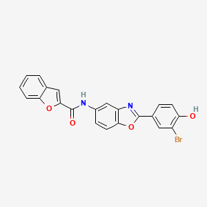 molecular formula C22H13BrN2O4 B11607362 N-[2-(3-bromo-4-hydroxyphenyl)-1,3-benzoxazol-5-yl]-1-benzofuran-2-carboxamide 