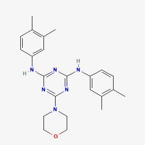 molecular formula C23H28N6O B11607494 N,N'-bis(3,4-dimethylphenyl)-6-(morpholin-4-yl)-1,3,5-triazine-2,4-diamine 