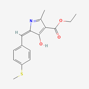 molecular formula C16H17NO3S B11607555 ethyl (5E)-2-methyl-5-[4-(methylsulfanyl)benzylidene]-4-oxo-4,5-dihydro-1H-pyrrole-3-carboxylate 