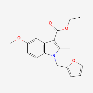 molecular formula C18H19NO4 B11607593 ethyl 1-(furan-2-ylmethyl)-5-methoxy-2-methyl-1H-indole-3-carboxylate 