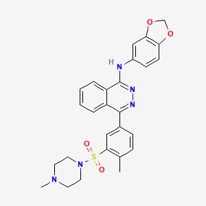 molecular formula C27H27N5O4S B11607626 N-(1,3-benzodioxol-5-yl)-4-{4-methyl-3-[(4-methylpiperazin-1-yl)sulfonyl]phenyl}phthalazin-1-amine 
