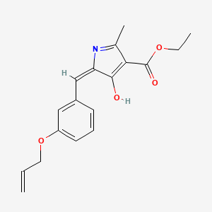 molecular formula C18H19NO4 B11607731 ethyl (5E)-2-methyl-4-oxo-5-[3-(prop-2-en-1-yloxy)benzylidene]-4,5-dihydro-1H-pyrrole-3-carboxylate 