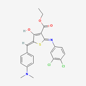 molecular formula C22H20Cl2N2O3S B11607829 ethyl (5Z)-2-[(3,4-dichlorophenyl)amino]-5-[4-(dimethylamino)benzylidene]-4-oxo-4,5-dihydrothiophene-3-carboxylate 