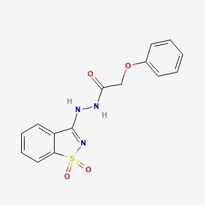 molecular formula C15H13N3O4S B11607837 N'-(1,1-dioxido-1,2-benzothiazol-3-yl)-2-phenoxyacetohydrazide 