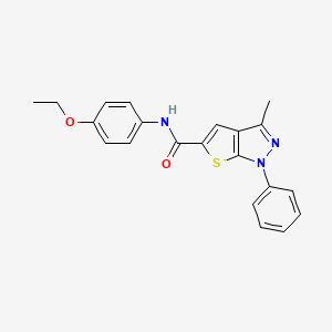 molecular formula C21H19N3O2S B11608634 N-(4-ethoxyphenyl)-3-methyl-1-phenyl-1H-thieno[2,3-c]pyrazole-5-carboxamide 