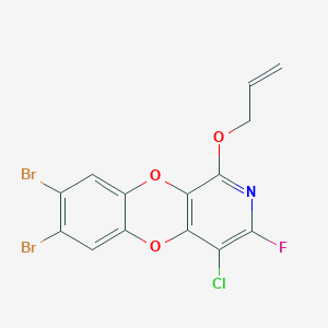 molecular formula C14H7Br2ClFNO3 B11608724 1-(Allyloxy)-7,8-dibromo-4-chloro-3-fluoro[1,4]benzodioxino[2,3-c]pyridine 