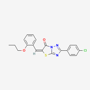 molecular formula C20H16ClN3O2S B11608729 2-(4-Chlorophenyl)-5-(2-propoxybenzylidene)thiazolo[3,2-b][1,2,4]triazol-6(5H)-one 