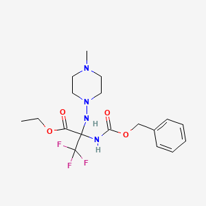 molecular formula C18H25F3N4O4 B11609401 ethyl N-[(benzyloxy)carbonyl]-3,3,3-trifluoro-2-[(4-methylpiperazin-1-yl)amino]alaninate 