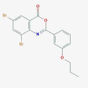 molecular formula C17H13Br2NO3 B11609943 6,8-dibromo-2-(3-propoxyphenyl)-4H-3,1-benzoxazin-4-one 