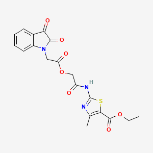 molecular formula C19H17N3O7S B11609982 ethyl 2-[({[(2,3-dioxo-2,3-dihydro-1H-indol-1-yl)acetyl]oxy}acetyl)amino]-4-methyl-1,3-thiazole-5-carboxylate 